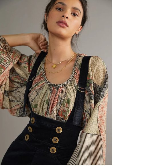 Anthropologie Buttoned Pinafore Jumpsuit   new - Picture 3 of 3